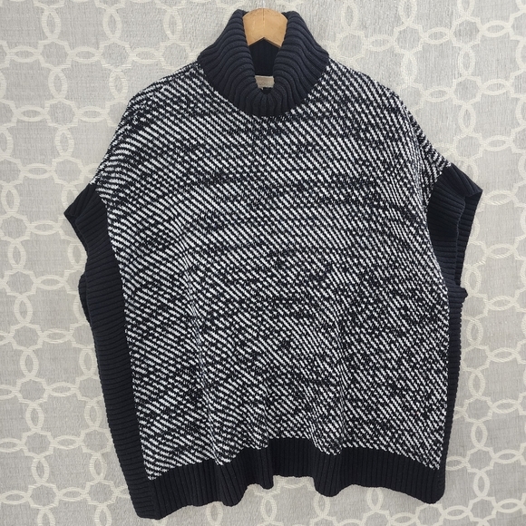 MICHAEL Michael Kors Sweaters - Michael Michael Kors Cotton Turtleneck Black White Sweater Vest Women's M